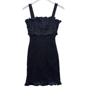Sea New York Smocked Mini Dress‎ Sample Size S Black Bodycon Party Cocktail